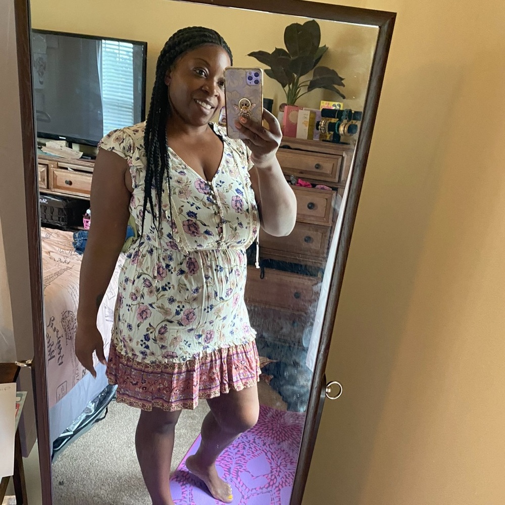 Floral Dress with Ruffle Hem